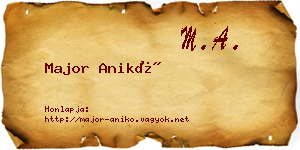 Major Anikó névjegykártya